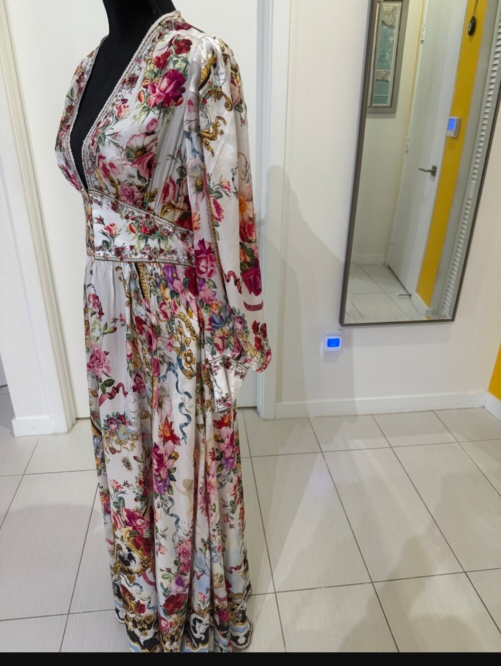 Camilla White Maxi Dress with Pink Floral Print - Picture 5 of 6